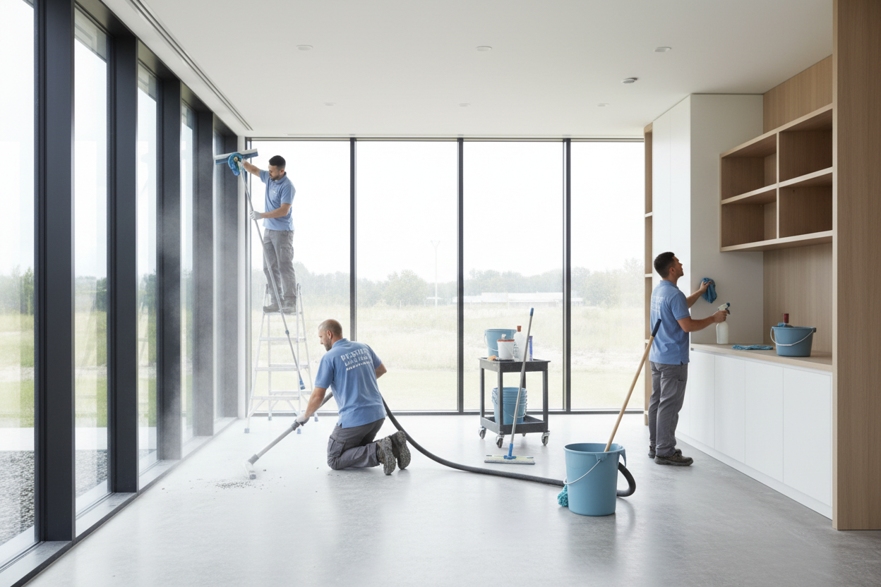 Post construction cleaning in the same pictures colours as in the files